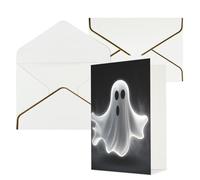 NONHAI Biglietti di auguri con buste Thinking of You, biglietto bianco nero e fantasma di Halloween, biglietti di auguri per compleanno, baby shower, congratulazioni, matrimonio, ringraziamento, tutte