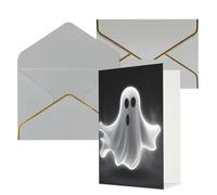 NONHAI Biglietti di auguri con buste Thinking of You, biglietto bianco nero e fantasma di Halloween, biglietti di auguri per compleanno, baby shower, congratulazioni, matrimonio, ringraziamento, tutte