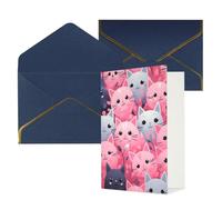 NONHAI Biglietti di auguri con buste Thinking of You, biglietto di auguri con gatto, per compleanno, baby shower, congratulazioni, matrimonio, ringraziamento, tutte le occasioni
