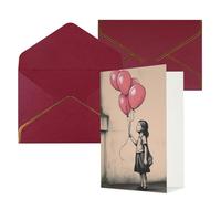 NONHAI Biglietti di auguri con buste Thinking of You Biglietto vuoto Biglietto di auguri Always Girl con palloncini Biglietti di auguri per compleanno, baby shower, congratulazioni matrimonio