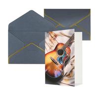 NONHAI Biglietti di auguri con buste Thinking of You Biglietto vuoto Biglietto di auguri con chitarra acustica ad acquerello, biglietti di auguri per compleanno, baby shower, congratulazioni