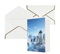 NONHAI Biglietti di auguri con buste Thinking of You Biglietto vuoto Biglietto di auguri con pinguino Antartide Ice biglietti di auguri per compleanno, baby shower, congratulazioni matrimonio