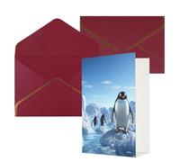 NONHAI Biglietti di auguri con buste Thinking of You Biglietto vuoto Biglietto di auguri con pinguino Antartide Ice biglietti di auguri per compleanno, baby shower, congratulazioni matrimonio