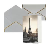 NONHAI Biglietti di auguri con buste Thinking of You Biglietto vuoto Biglietto di auguri da viaggio Parigi per compleanno, baby shower, congratulazioni, matrimonio, ringraziamento per tutte le