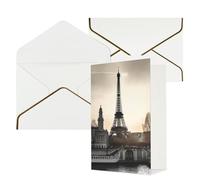 NONHAI Biglietti di auguri con buste Thinking of You Biglietto vuoto Biglietto di auguri da viaggio Parigi per compleanno, baby shower, congratulazioni, matrimonio, ringraziamento per tutte le