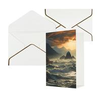 NONHAI Biglietti di auguri con buste Thinking of You Biglietto vuoto Biglietto di auguri Montagne incontrano il mare biglietti di auguri per compleanno, baby shower, congratulazioni matrimonio