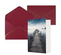 NONHAI Biglietti di auguri con buste Thinking of You Biglietto vuoto Biglietto di auguri Old Wood Pier Above Calm Water Biglietti di auguri per compleanno, baby shower, congratulazioni, matrimonio