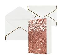 NONHAI Biglietti di auguri con buste Thinking of You Biglietto vuoto Biglietto di auguri oro rosa glitter biglietti di auguri per compleanno, baby shower, congratulazioni, matrimonio, ringraziamento