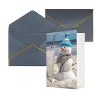 NONHAI Biglietti di auguri con buste Thinking of You Biglietto vuoto Biglietto di auguri pupazzo di neve bech biglietti di auguri per compleanno, baby shower, congratulazioni matrimonio biglietto di