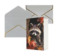 NONHAI Biglietti di auguri con buste Thinking of You Biglietto vuoto Biglietto di auguri Raccoon in the Fall Tree Hole Biglietti di auguri per compleanno, baby shower, congratulazioni matrimonio