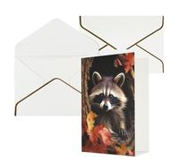 NONHAI Biglietti di auguri con buste Thinking of You Biglietto vuoto Biglietto di auguri Raccoon in the Fall Tree Hole Biglietti di auguri per compleanno, baby shower, congratulazioni matrimonio