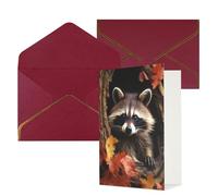 NONHAI Biglietti di auguri con buste Thinking of You Biglietto vuoto Biglietto di auguri Raccoon in the Fall Tree Hole Biglietti di auguri per compleanno, baby shower, congratulazioni matrimonio