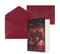 NONHAI Biglietti di auguri con buste Thinking of You Biglietto vuoto Biglietto di auguri rosso glitterato a forma di cuore per compleanno, baby shower, congratulazioni, matrimonio, ringraziamento per