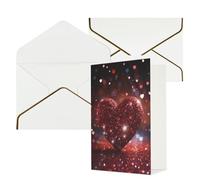 NONHAI Biglietti di auguri con buste Thinking of You Biglietto vuoto Biglietto di auguri rosso glitterato a forma di cuore per compleanno, baby shower, congratulazioni, matrimonio, ringraziamento per