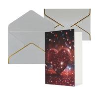 NONHAI Biglietti di auguri con buste Thinking of You Biglietto vuoto Biglietto di auguri rosso glitterato a forma di cuore per compleanno, baby shower, congratulazioni, matrimonio, ringraziamento per