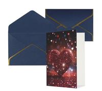 NONHAI Biglietti di auguri con buste Thinking of You Biglietto vuoto Biglietto di auguri rosso glitterato a forma di cuore per compleanno, baby shower, congratulazioni, matrimonio, ringraziamento per