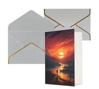 NONHAI Biglietti di auguri con buste Thinking of You Biglietto vuoto Biglietto di auguri tramonto arte biglietti di auguri per compleanno, baby shower, congratulazioni matrimonio biglietto di