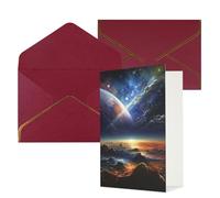 NONHAI Biglietti di auguri con buste Thinking of You Biglietto vuoto Biglietto di auguri Universo Paesaggio Pittura Biglietti di auguri per compleanno, Baby Shower, Congratulazioni Matrimonio