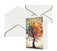 NONHAI Biglietti di auguri con buste Thinking of You, biglietto vuoto con albero con farfalle, biglietti di auguri per compleanno, baby shower, congratulazioni, matrimonio, ringraziamento, tutte le