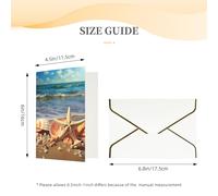 NONHAI Biglietti di auguri con buste Thinking of You, biglietto vuoto con conchiglie sulla spiaggia sabbiosa, biglietti di auguri per compleanno, baby shower, congratulazioni, matrimonio