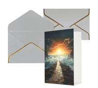 NONHAI Biglietti di auguri con buste Thinking of You, biglietto vuoto con divisa sul sentiero del mare, biglietti di auguri per compleanno, baby shower, congratulazioni, matrimonio, ringraziamento