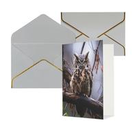 NONHAI Biglietti di auguri con buste Thinking of You, biglietto vuoto con gufo su un ramo, biglietti di auguri per compleanno, baby shower, congratulazioni, matrimonio, ringraziamento, tutte le