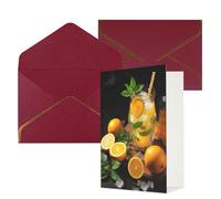 NONHAI Biglietti di auguri con buste Thinking of You, biglietto vuoto con limonata arancione e menta biglietti di auguri per compleanno, baby shower, congratulazioni, matrimonio, ringraziamento, tutte
