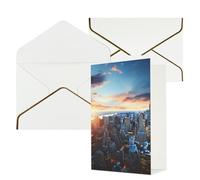 NONHAI Biglietti di auguri con buste Thinking of You, biglietto vuoto con lo skyline di New York, biglietti di auguri per compleanno, baby shower, congratulazioni, matrimonio, ringraziamento, tutte le