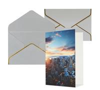 NONHAI Biglietti di auguri con buste Thinking of You, biglietto vuoto con lo skyline di New York, biglietti di auguri per compleanno, baby shower, congratulazioni, matrimonio, ringraziamento, tutte le