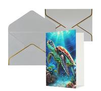 NONHAI Biglietti di auguri con buste Thinking of You, biglietto vuoto con tartarughe marine e pittura a diamante, biglietti di auguri per compleanno, baby shower, congratulazioni, matrimonio