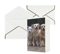 NONHAI Biglietti di auguri con buste Thinking of You, biglietto vuoto con tre cani, biglietti di auguri per compleanno, baby shower, congratulazioni, matrimonio, ringraziamento, tutte le occasioni