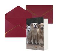 NONHAI Biglietti di auguri con buste Thinking of You, biglietto vuoto con tre cani, biglietti di auguri per compleanno, baby shower, congratulazioni, matrimonio, ringraziamento, tutte le occasioni