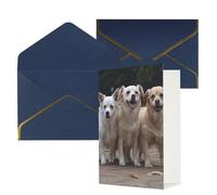 NONHAI Biglietti di auguri con buste Thinking of You, biglietto vuoto con tre cani, biglietti di auguri per compleanno, baby shower, congratulazioni, matrimonio, ringraziamento, tutte le occasioni