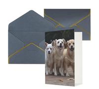 NONHAI Biglietti di auguri con buste Thinking of You, biglietto vuoto con tre cani, biglietti di auguri per compleanno, baby shower, congratulazioni, matrimonio, ringraziamento, tutte le occasioni