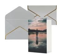 NONHAI Biglietti di auguri con buste Thinking of You Biglietto vuoto per appunti in piedi nel lago biglietti di auguri per compleanno, baby shower, congratulazioni matrimonio biglietto di