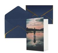NONHAI Biglietti di auguri con buste Thinking of You Biglietto vuoto per appunti in piedi nel lago biglietti di auguri per compleanno, baby shower, congratulazioni matrimonio biglietto di