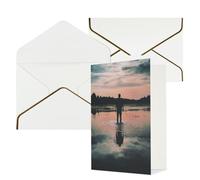 NONHAI Biglietti di auguri con buste Thinking of You Biglietto vuoto per appunti in piedi nel lago biglietti di auguri per compleanno, baby shower, congratulazioni matrimonio biglietto di