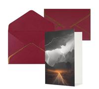 NONHAI Biglietti di auguri con buste Thinking of You Biglietto vuoto per appunti Thunder Landscape Biglietti di auguri per compleanno, baby shower, congratulazioni matrimonio biglietto di