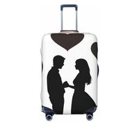 NONHAI Copertura per bagagli da viaggio Coppie a forma di cuore elastica lavabile elasticizzata protezione antigraffio per valigie da viaggio adatta per bagagli da 45-81 cm, Nero , L