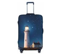 NONHAI Copertura per bagagli da viaggio Faro sotto cielo stellato copertura per valigia lavabile elastica protezione antigraffio per valigie adatta per bagagli da 45-81 cm, Nero , XL