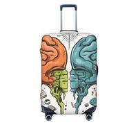 NONHAI Copertura per bagagli da viaggio, funzione cerebrale sinistra e destra, copertura per valigia, lavabile, elastica, antigraffio, adatta per bagagli da 45 a 81 cm, Nero , XL