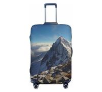 NONHAI Copertura per bagagli da viaggio Mountain Peak Top Copertura per valigia lavabile elastica protezione antigraffio per valigie adatta per bagagli da 45-81 cm, Nero , L