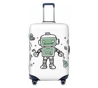 NONHAI Copertura per bagagli da viaggio per valigie linea di protezione robot, elastica, lavabile, elasticizzata, antigraffio, adatta per bagagli da 45-81 cm, Nero , M
