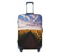 NONHAI Copertura per bagagli da viaggio Protezione per valigia Campo di Fioritura Girasoli Elastico Lavabile Elasticizzato Protezione per Valigie da Viaggio Antigraffio Copertura per Valigia da
