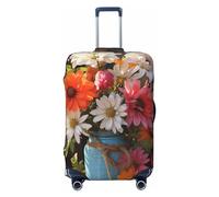 NONHAI Copertura per bagagli da viaggio, protezione per valigia, con fiori freschi, primavera, elastica, lavabile, elastica, antigraffio, adatta per bagagli da 45-81 cm, nero, XL, nero, Nero , x-large