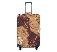 NONHAI Copertura per bagagli da viaggio Protezione per valigia con foglie tropicali marroni elastico lavabile elasticizzato protezione antigraffio per valigie da viaggio adatta per bagagli da 45-81
