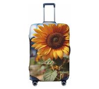 NONHAI Copertura per bagagli da viaggio, protezione per valigia, con girasole, elastica, lavabile, antigraffio, adatta per bagagli da 45-81 cm, nero, piccolo, nero, piccolo, Nero , S