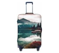 NONHAI Copertura per bagagli da viaggio, protezione per valigia, con lago, elastica, lavabile, elastica, antigraffio, adatta per bagagli da 45-81 cm, Nero , L