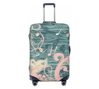 NONHAI Copertura per bagagli da viaggio Protezione per valigia Dream note elastica lavabile elasticizzata protezione antigraffio per valigie da viaggio adatta per bagagli da 45-81 cm, Nero , S