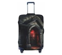 NONHAI Copertura per bagagli da viaggio, protezione per valigia Old Crypt, elastica, lavabile, elastica, antigraffio, adatta per bagagli da 45-81 cm, nero, medio, nero, Nero , M